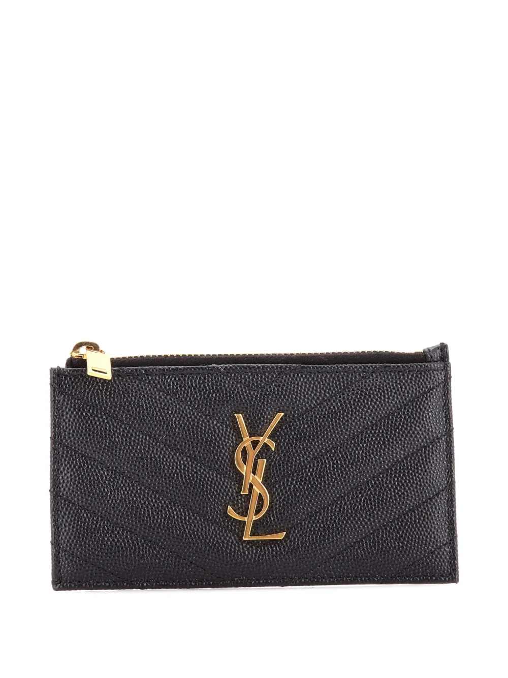 Saint Laurent Pre-Owned Monogram Fragments Zip Matelasse Chevron