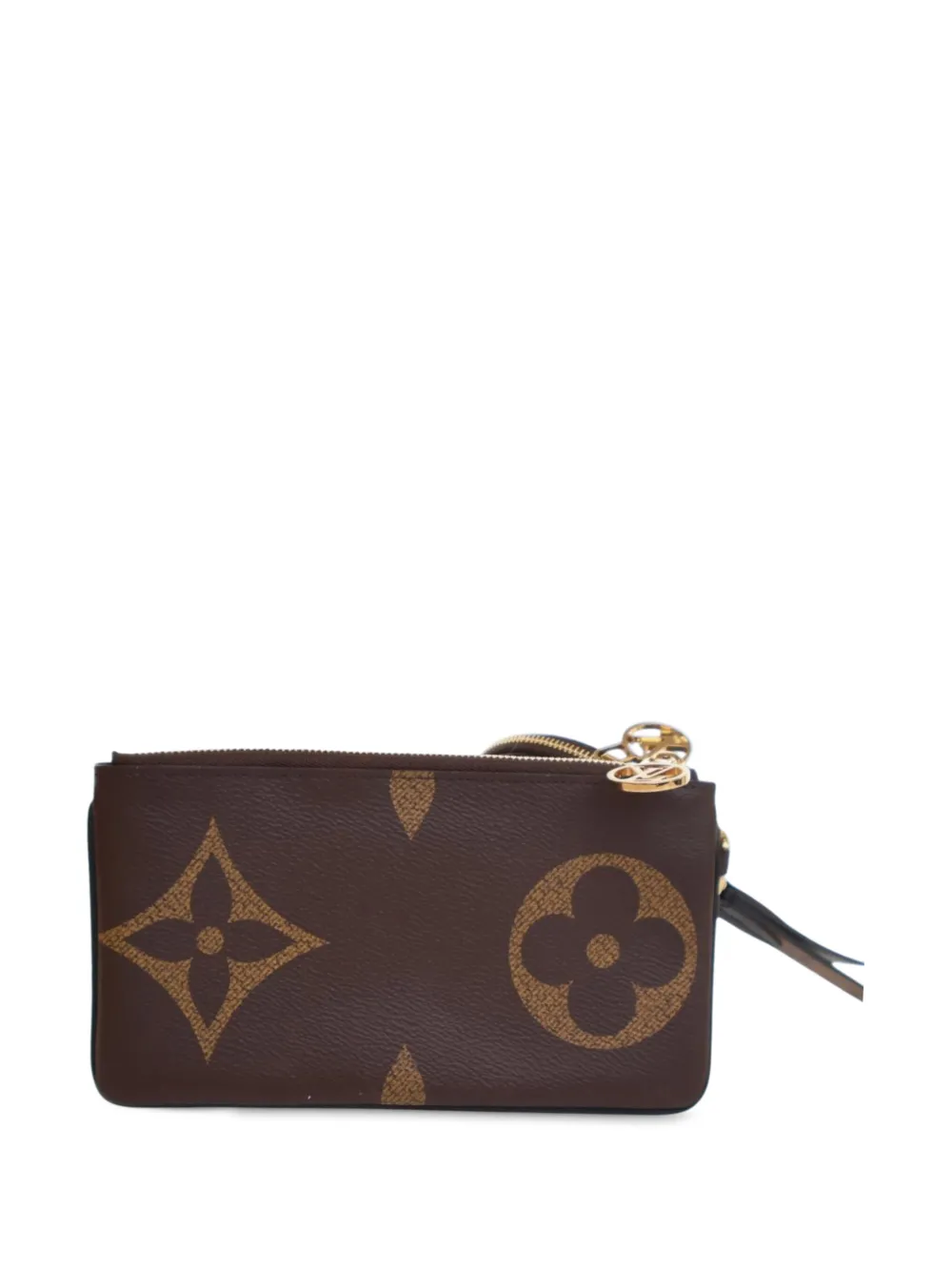 Pre-owned Louis Vuitton 2019 Monogram Reverse Giant Trio Pouch In Brown