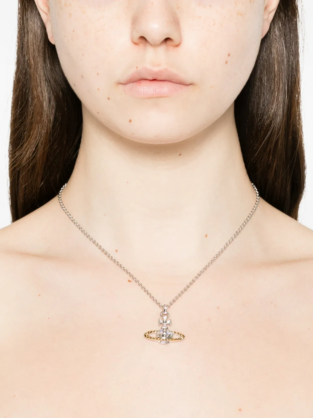 Vivienne Westwood Mayfair crystal-pendant necklace - Zilver
