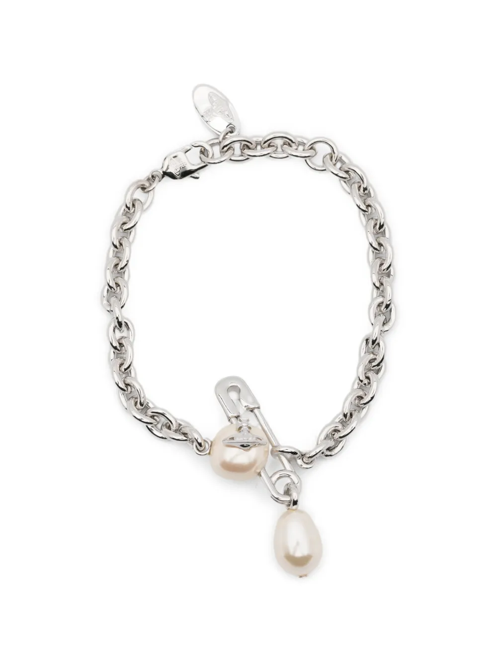 Vivienne Westwood safety-pin-detail bracelet - Argento