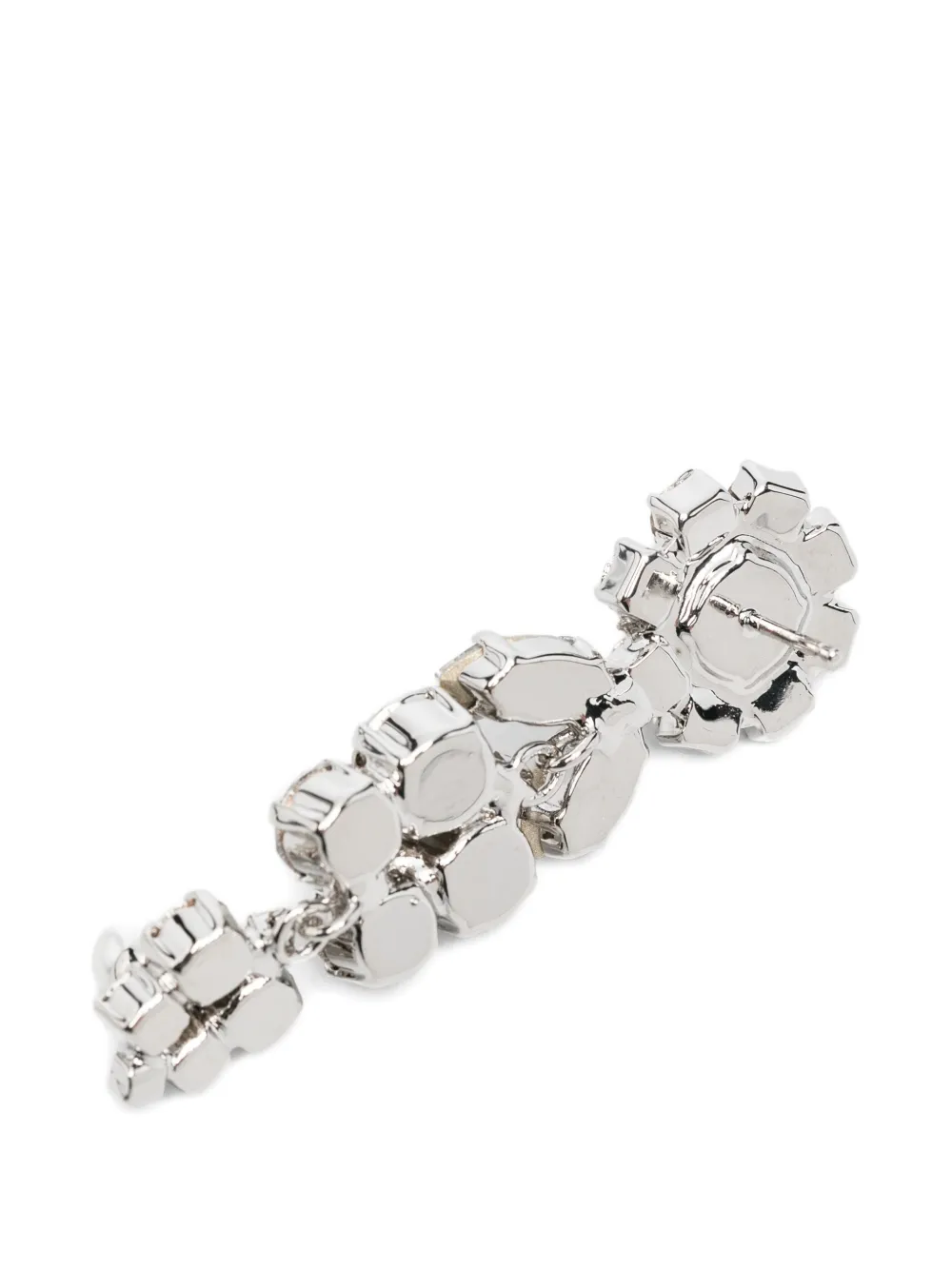  Simone Rocha Daisy-motif Crystal Drop Earrings - Silver 