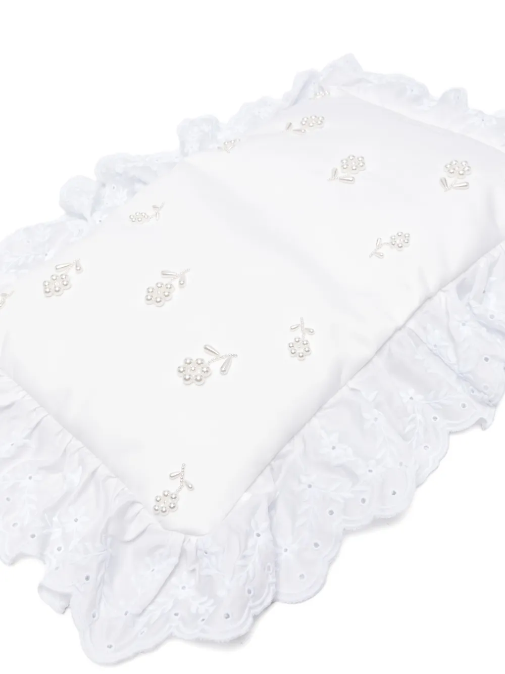 Simone Rocha Verfraaide clutch Wit