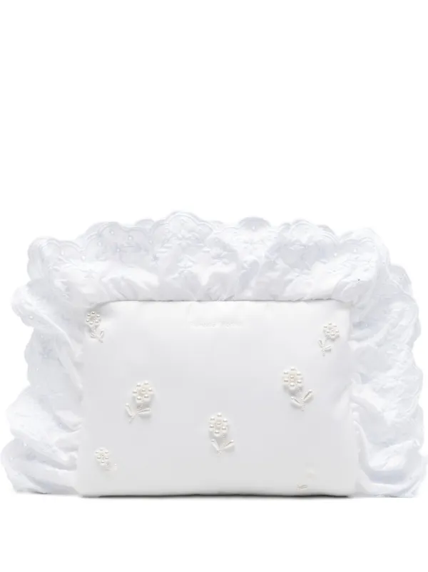 Simone Rocha Embellished Clutch Bag in White
