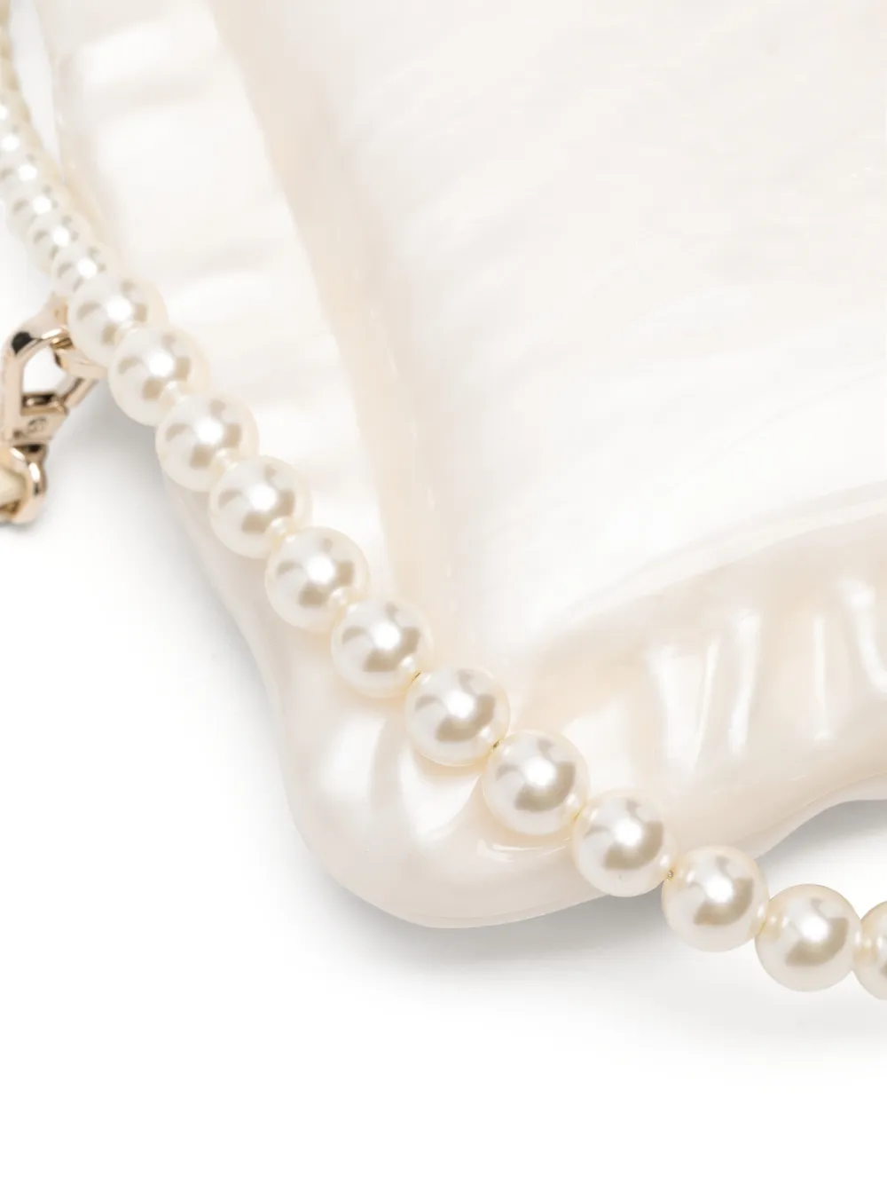 Simone Rocha Pearl kussenhoes clutch Wit