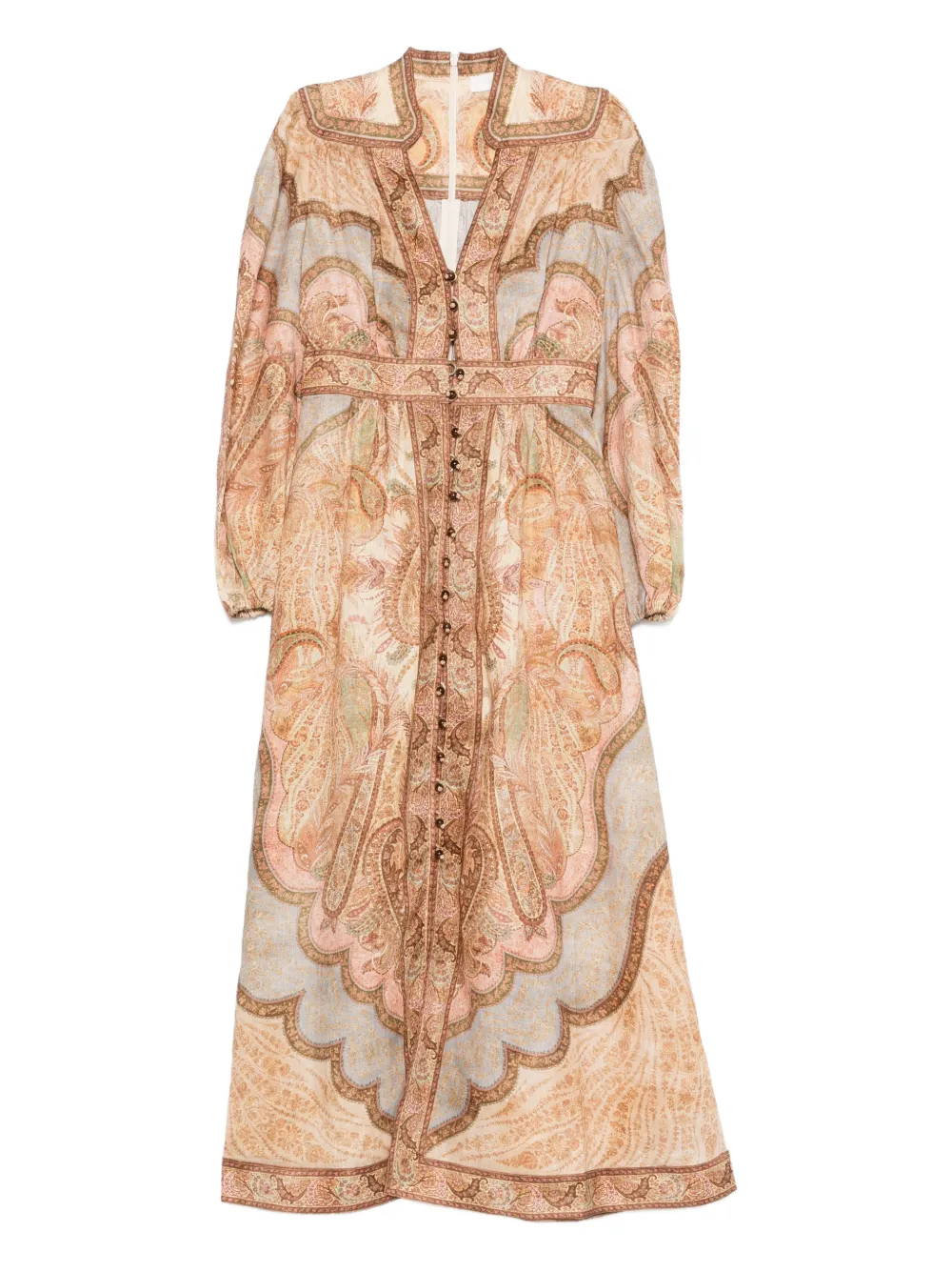 ZIMMERMANN Wanderlust plunge midi dress - Toni neutri