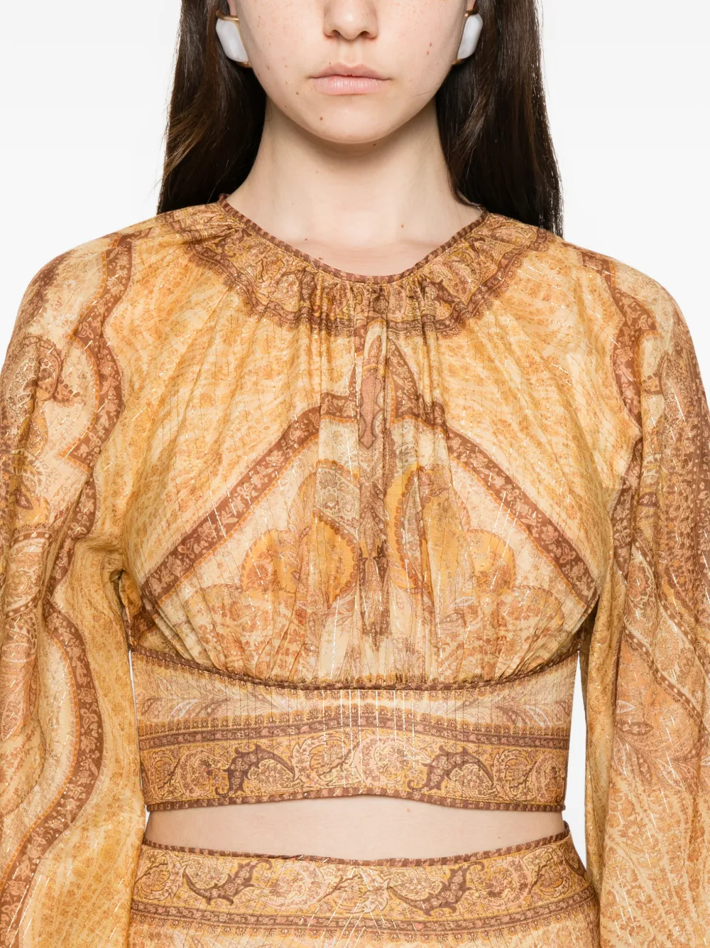 ZIMMERMANN Wanderlust blouse met print Geel