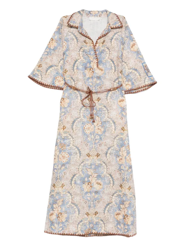navy blue midi dress Petal and Pup Women's Nova Flutter Sleeve Midi Dress