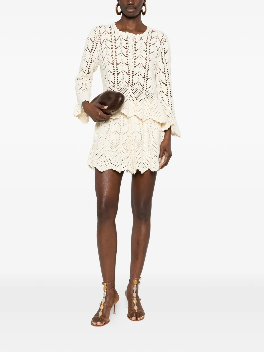 ZIMMERMANN Awaken gehaakte shorts Wit