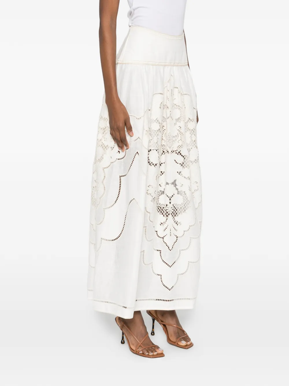 ZIMMERMANN Daylight maxi-rok met borduurwerk Wit