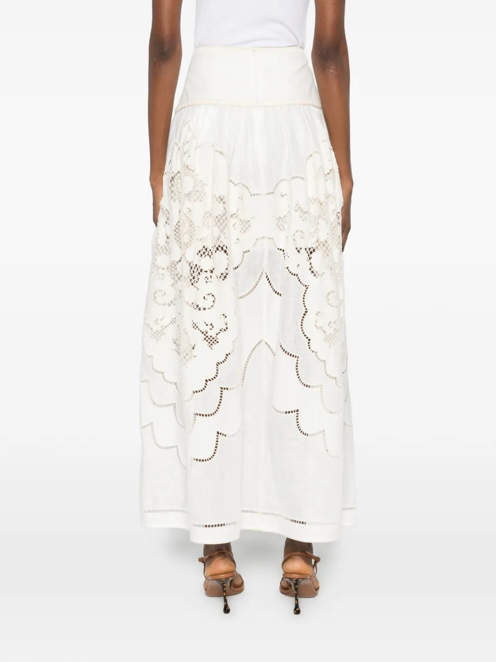 ZIMMERMANN Daylight maxi-rok met borduurwerk Wit