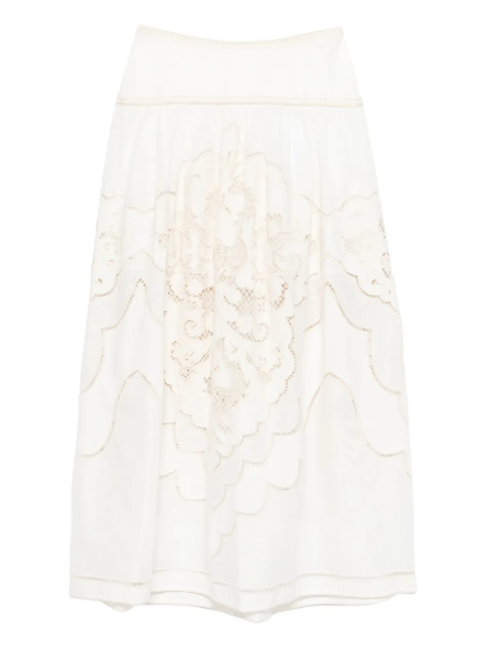 Zimmermann Daylight Embroidered Maxi Skirt In White