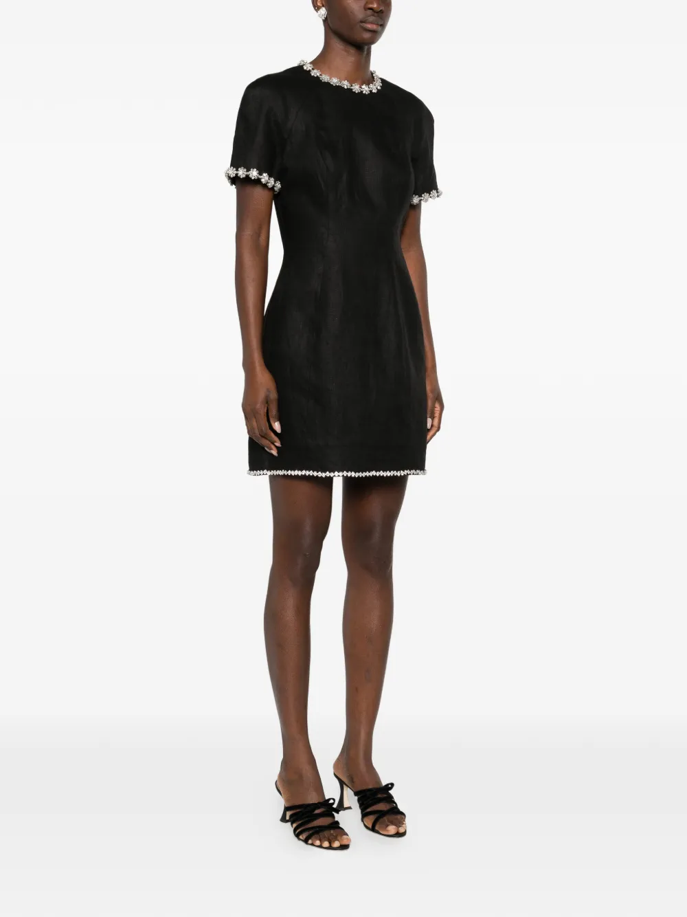 ZIMMERMANN Rebellion verfraaide mini-jurk Zwart
