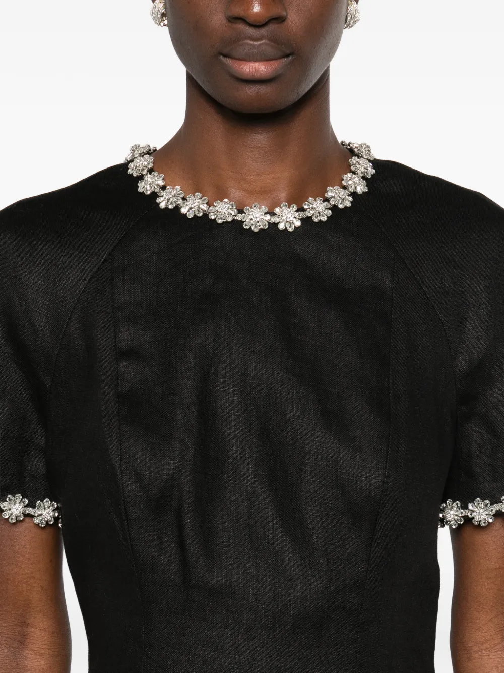 ZIMMERMANN Rebellion verfraaide mini-jurk Zwart