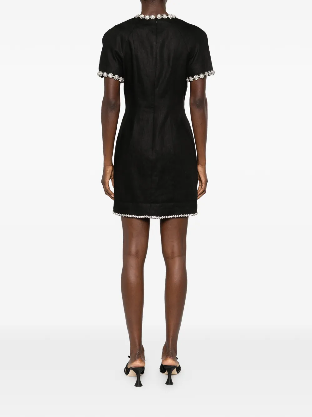 ZIMMERMANN Rebellion verfraaide mini-jurk Zwart
