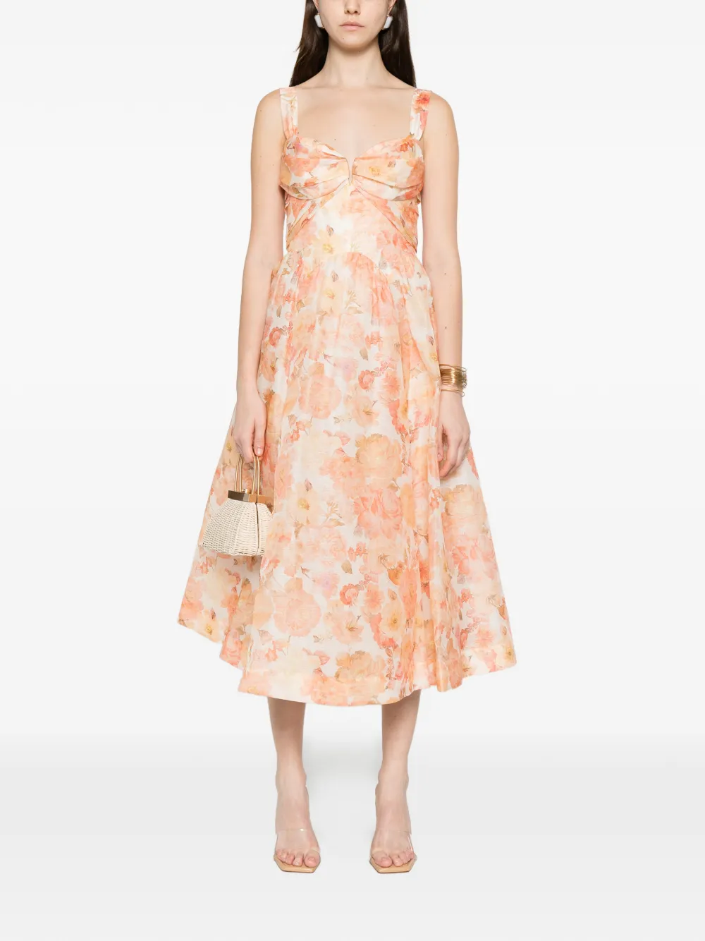 ZIMMERMANN Rebellion floral midi dress - Oranje