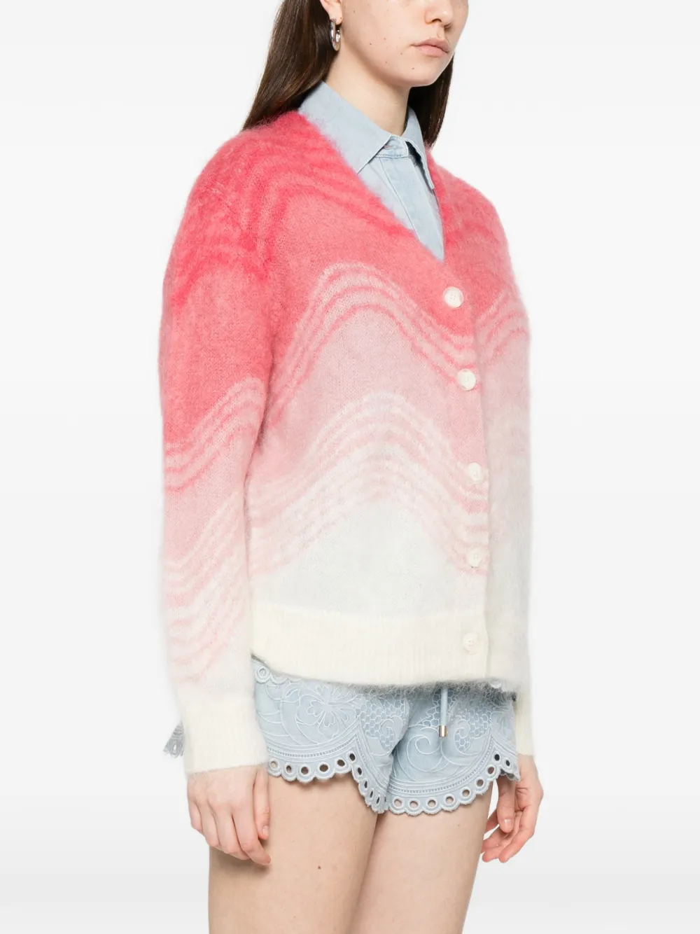  Zimmermann Rebellion Wave Cardigan - Pink 