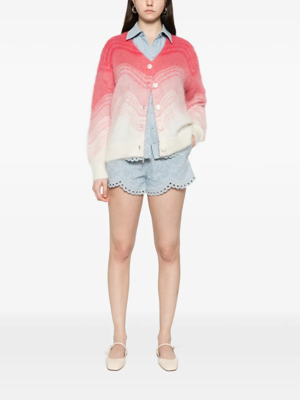  Zimmermann Rebellion Wave Cardigan - Pink 