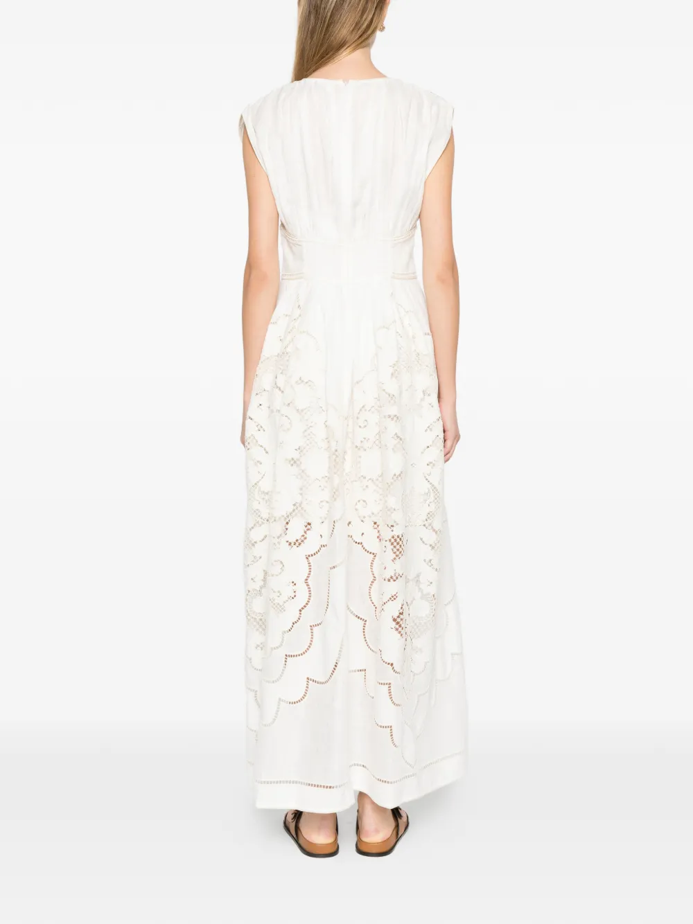 ZIMMERMANN Daylight maxi-jurk met taille van kant Wit