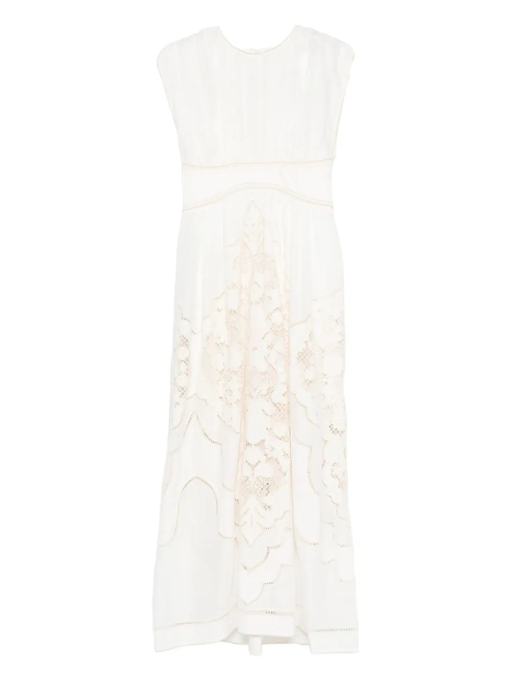 ZIMMERMANN Daylight waisted lace dress - Bianco