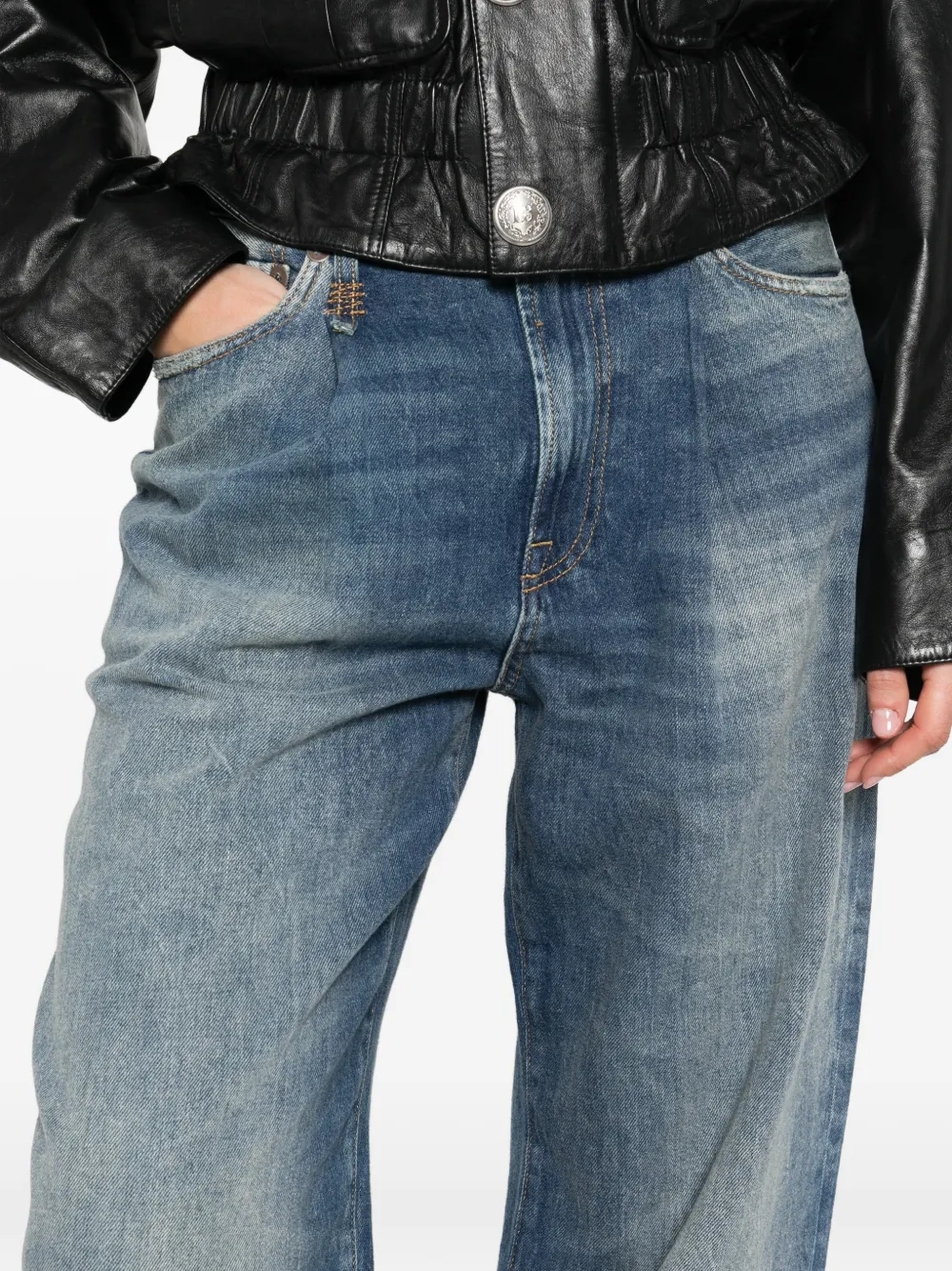 R13 Jeans met wijde pijpen Blauw