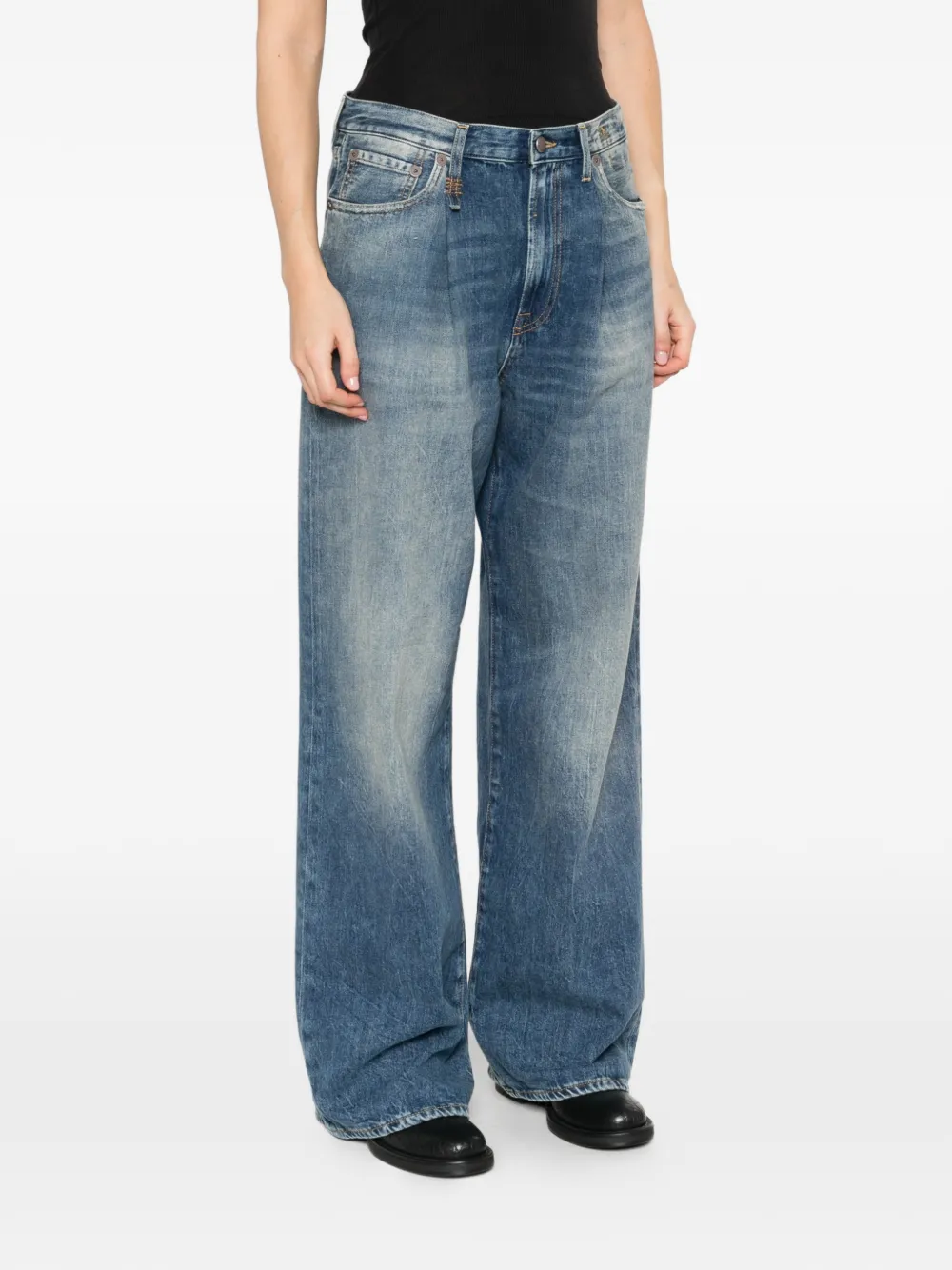 R13 Jeans met wijde pijpen Blauw