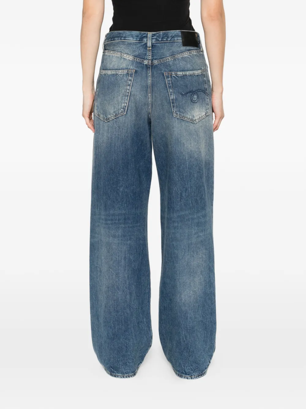 R13 Jeans met wijde pijpen Blauw
