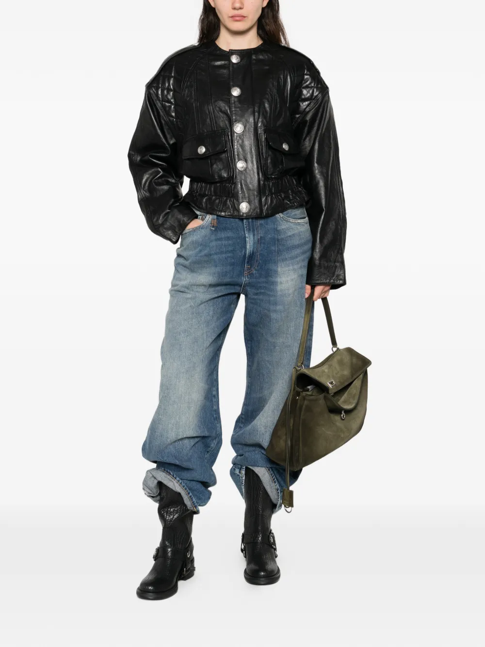 R13 wide leg damon jeans - Blauw