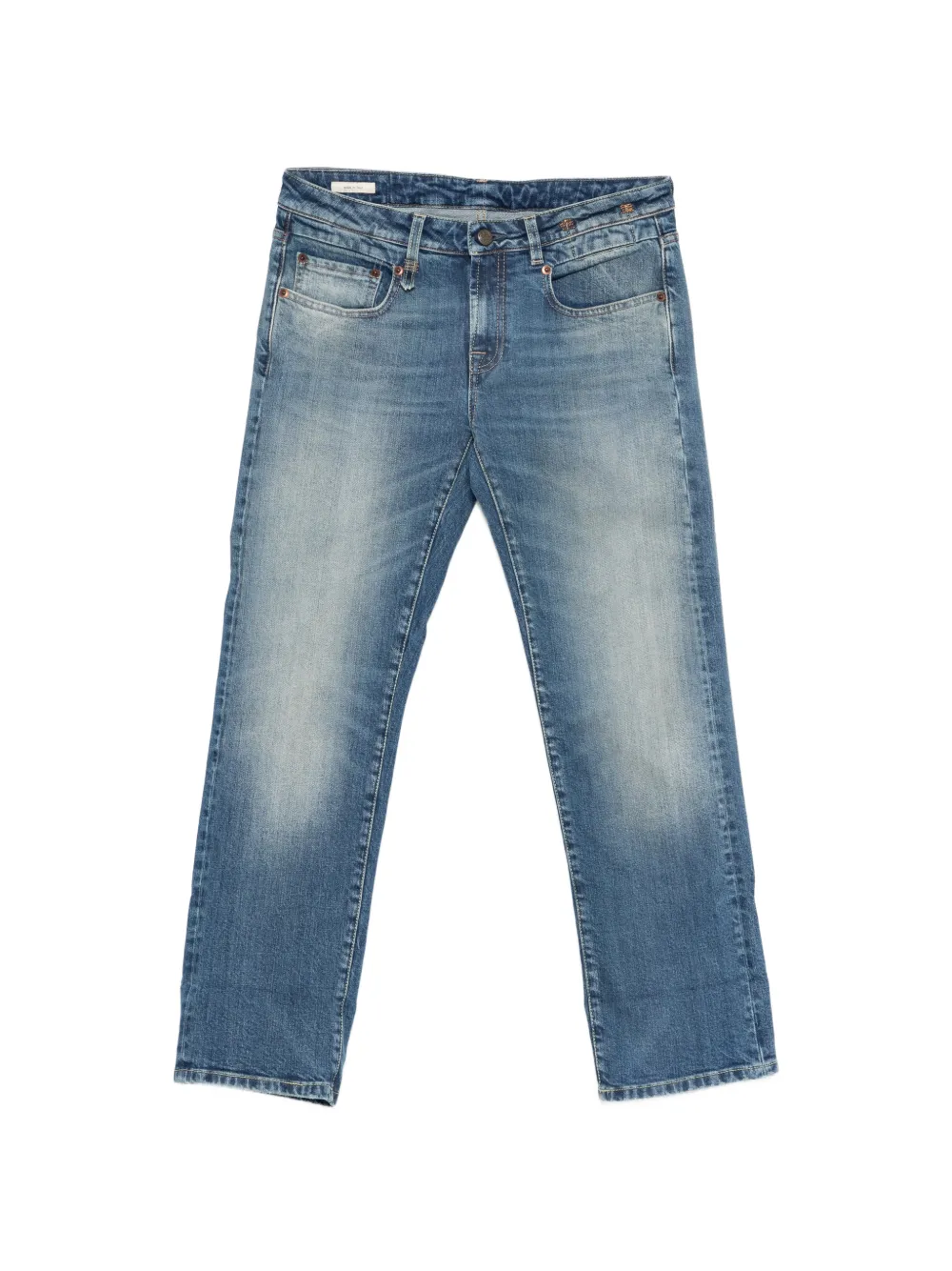 R13 cuffed straight jeans - Blu