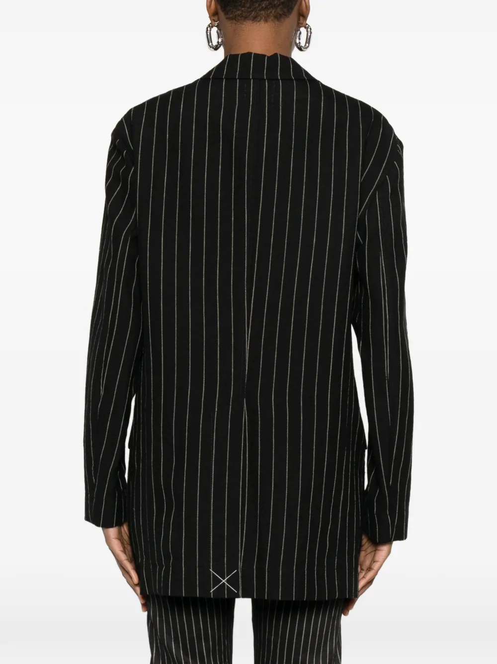 R13 Blazer met krijtstreep en knopen Zwart