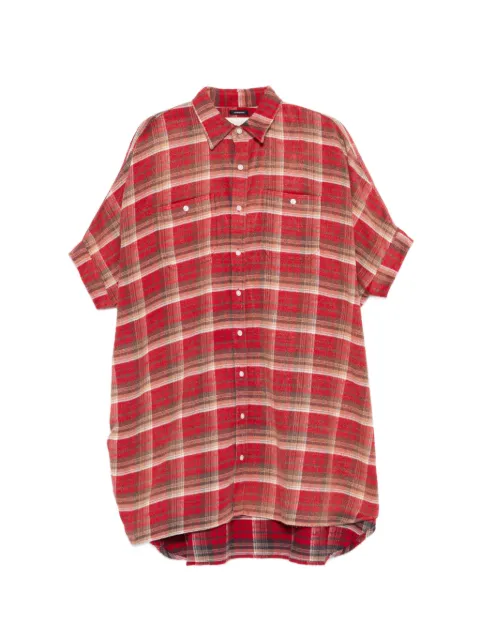 R13 plaid mini shirt dress