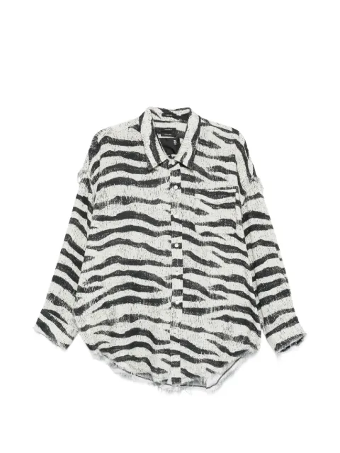 R13 zebra frayed shirt