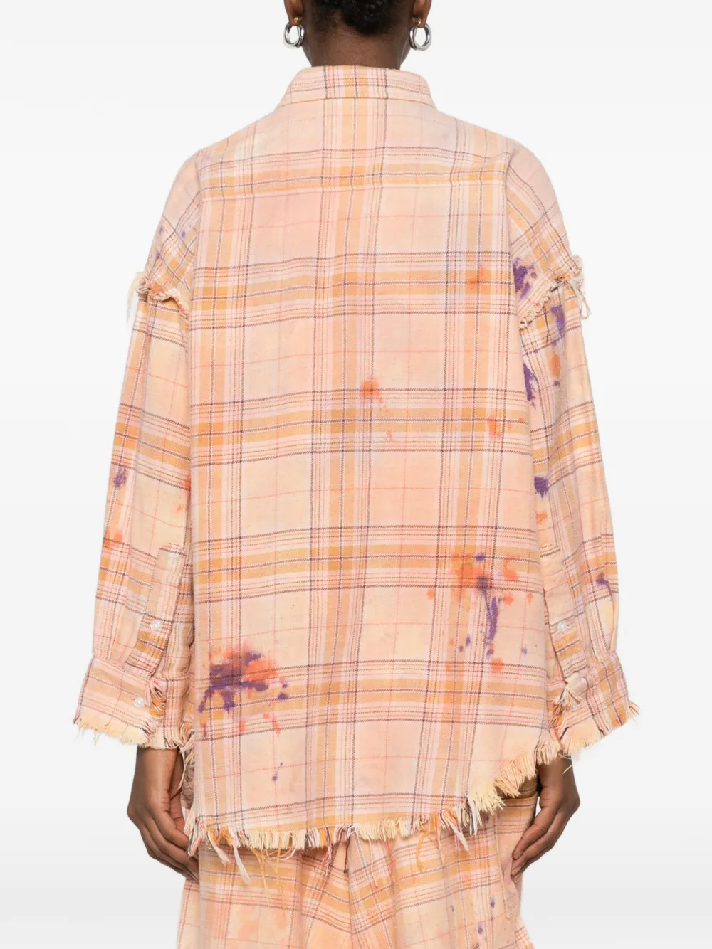 R13 Geruit blouse met lange mouwen Beige
