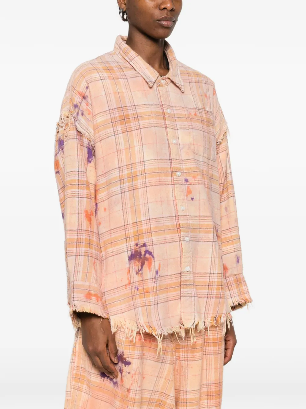  R13 Long-sleeve Plaid-pattern Shirt - Neutrals 