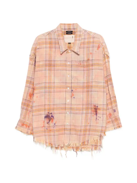 R13 long-sleeve plaid-pattern shirt
