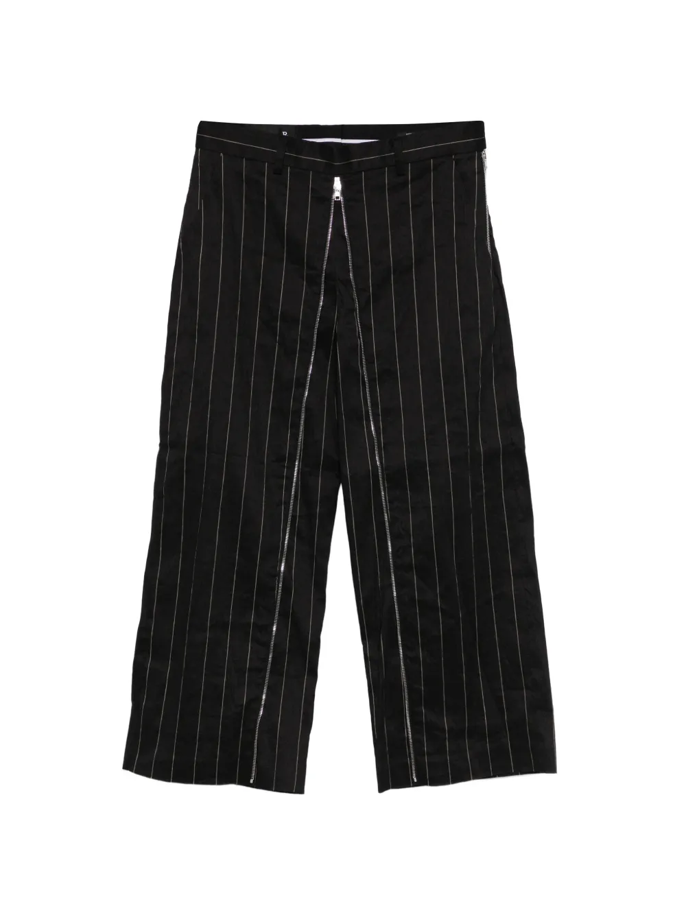 R13 front zip striped trousers - Nero