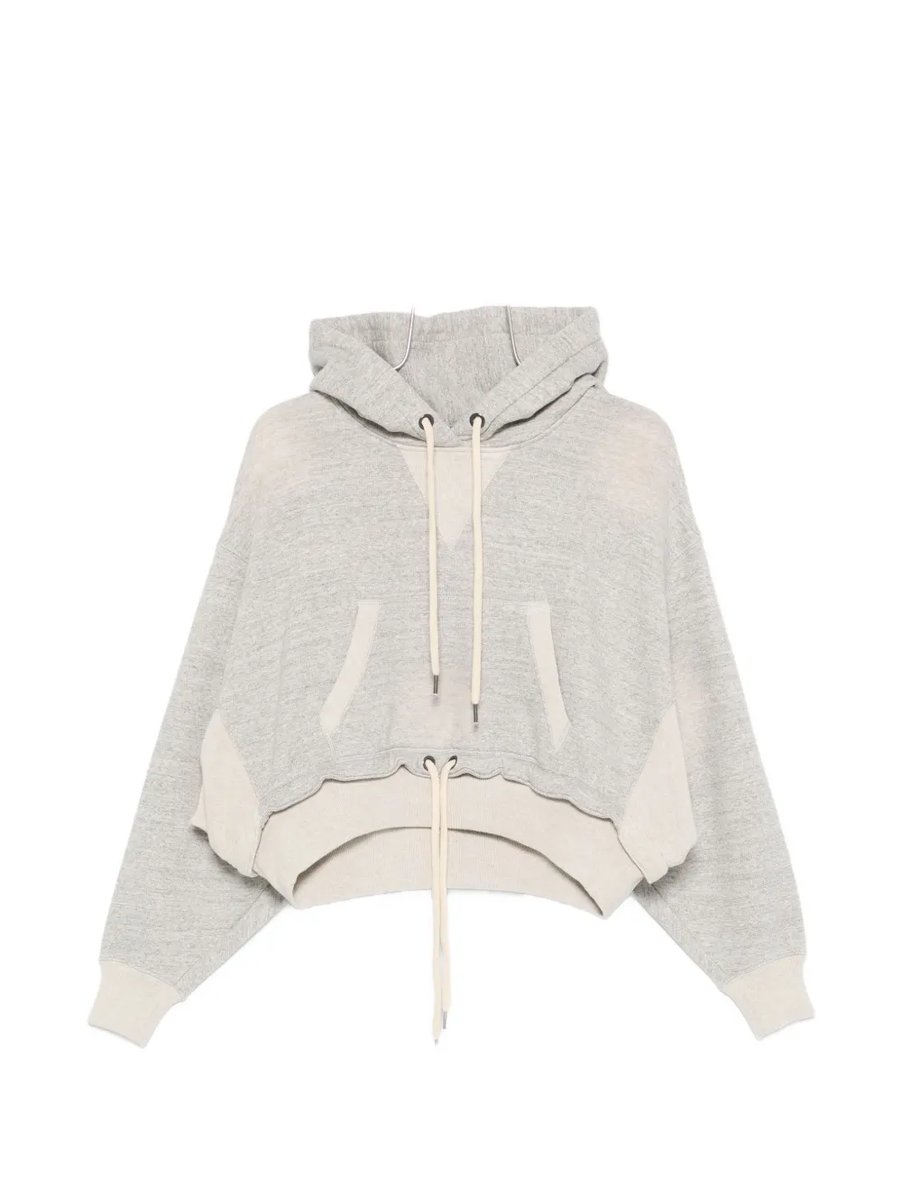 R13 cinched-hem hoodie - Grigio