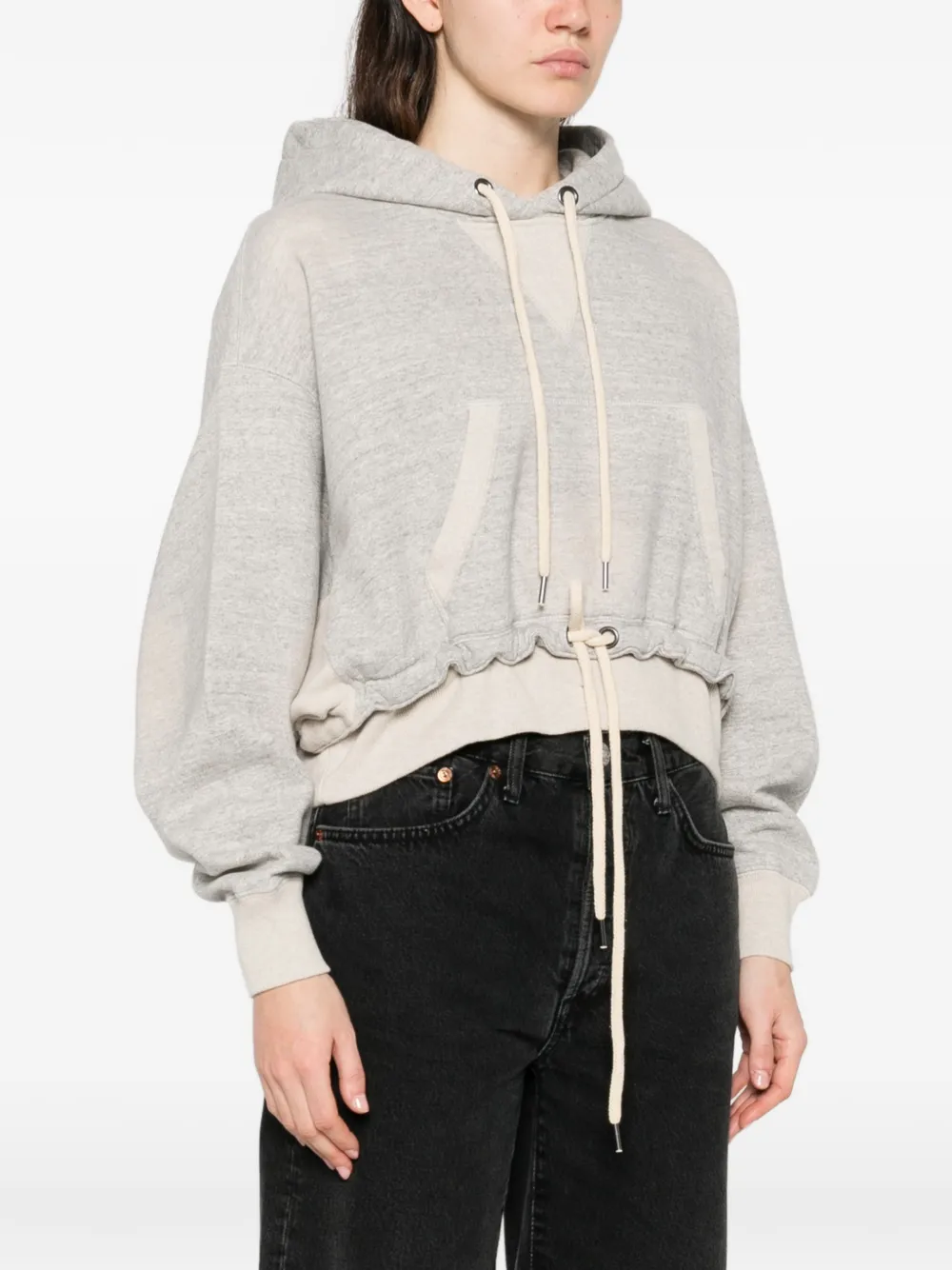 R13 Hoodie met gesmockte afwerking Grijs