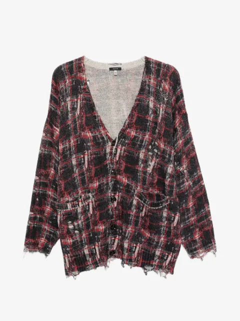 R13 oversized checked cardigan