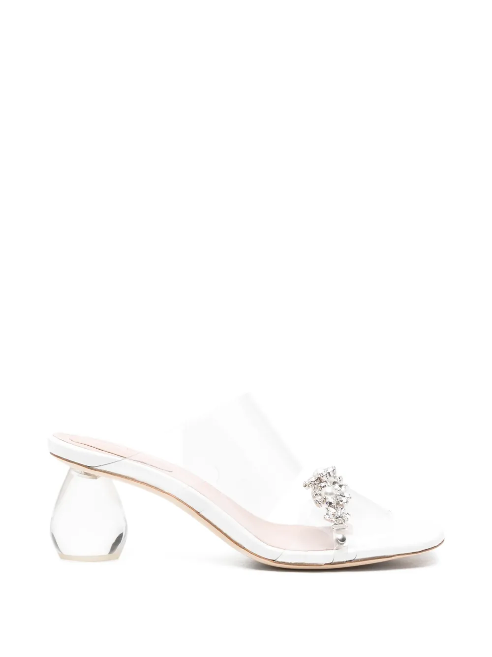 Simone Rocha Embellished Perspex Heel Sandal In White
