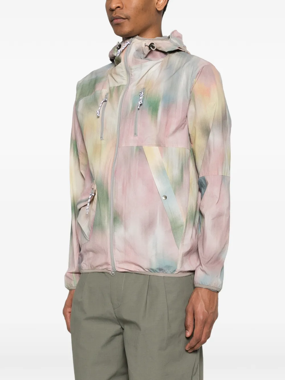  Kolor Abstract-print Hooded Jacket - Pink 