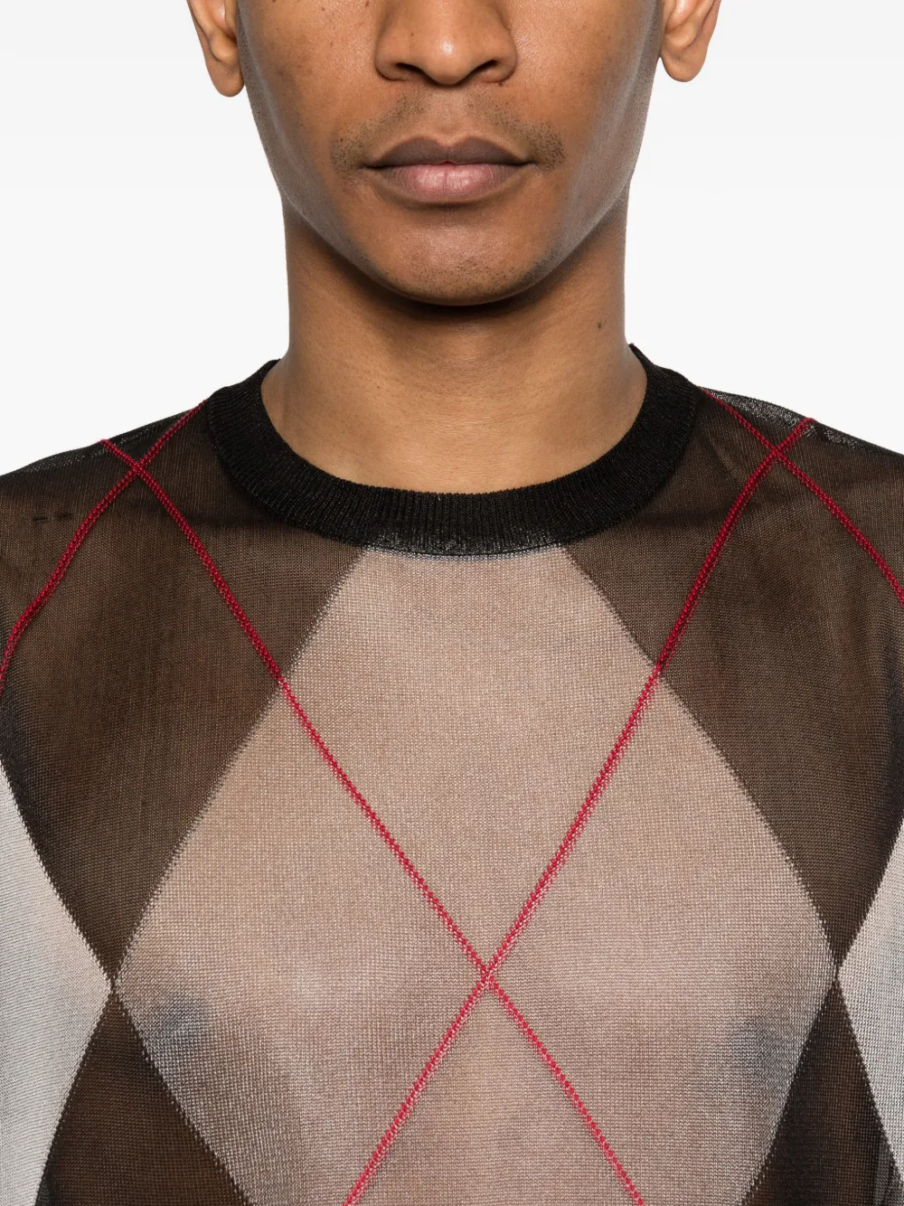 Kolor Argyle oversized T-shirt Zwart
