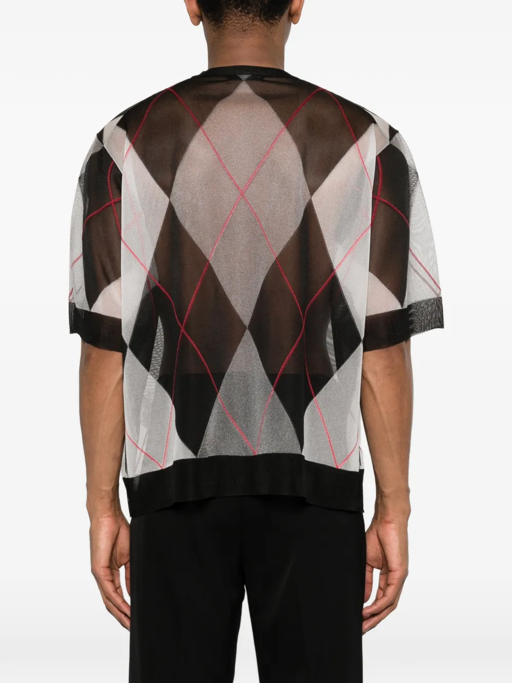 Kolor Argyle oversized T-shirt Zwart