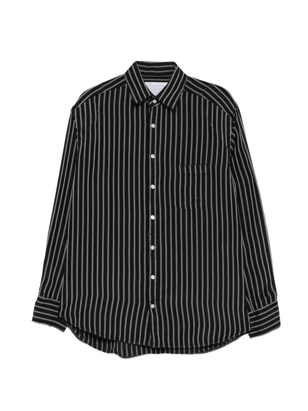 Kolor striped long-sleeve shirt - Nero