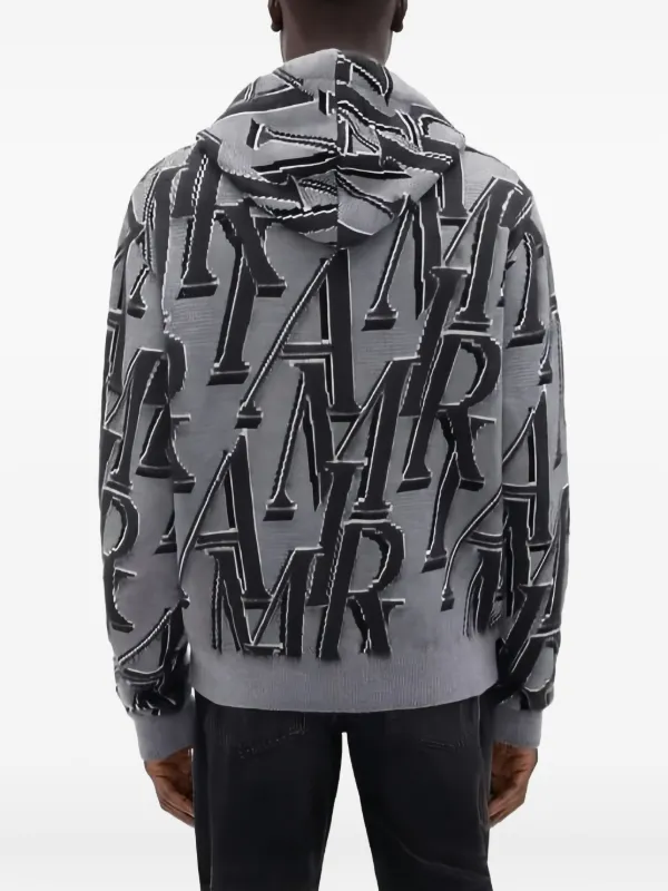 AMIRI Repeat Logo Hoodie | Grey | FARFETCH