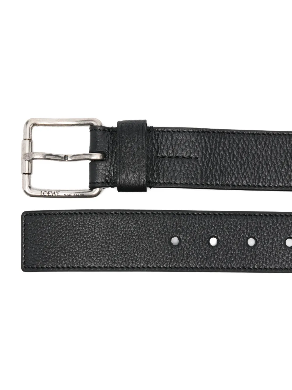 LOEWE textured buckle belt - Zwart