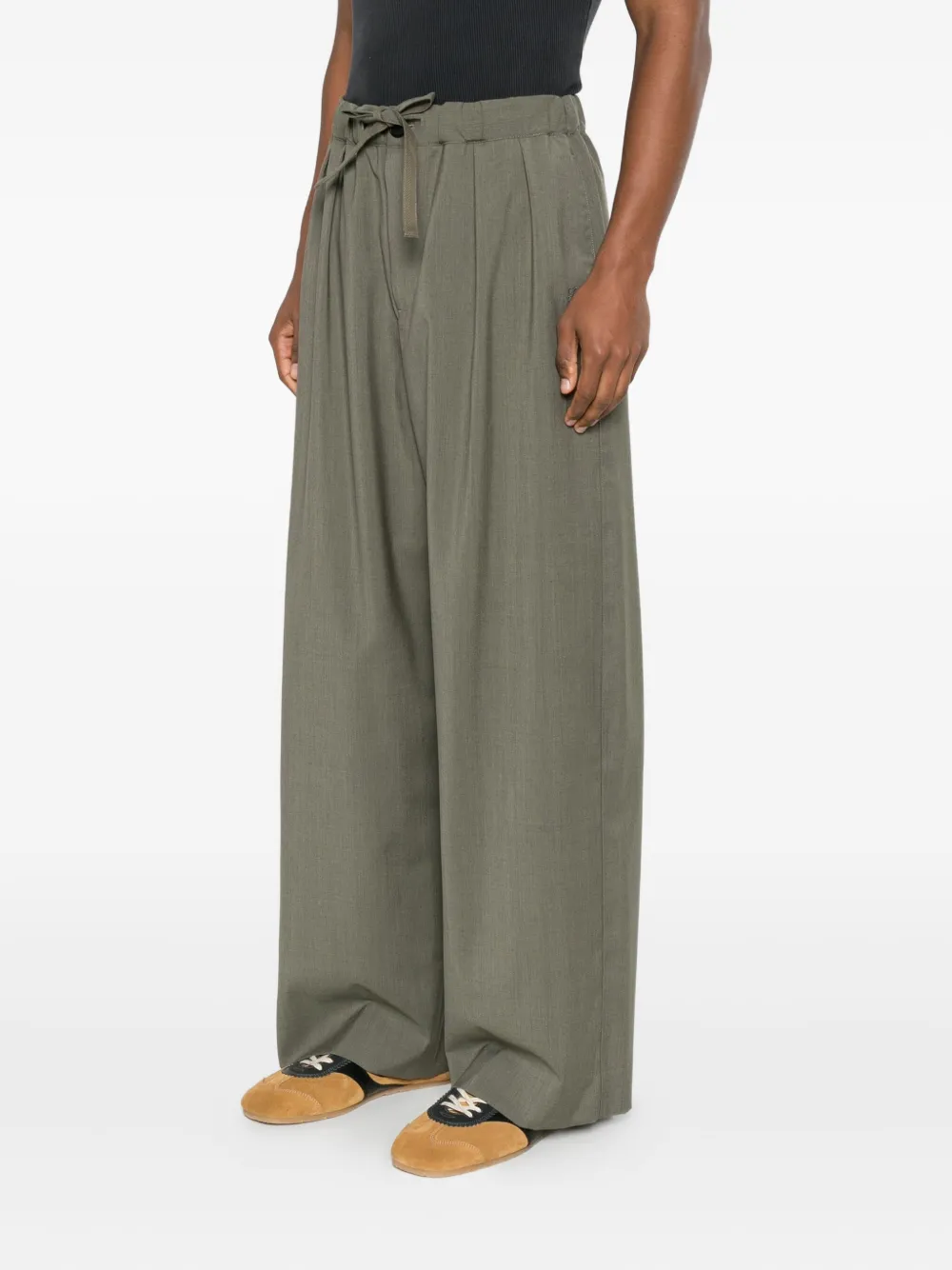 LOEWE Plooibroek met trekkoord Groen