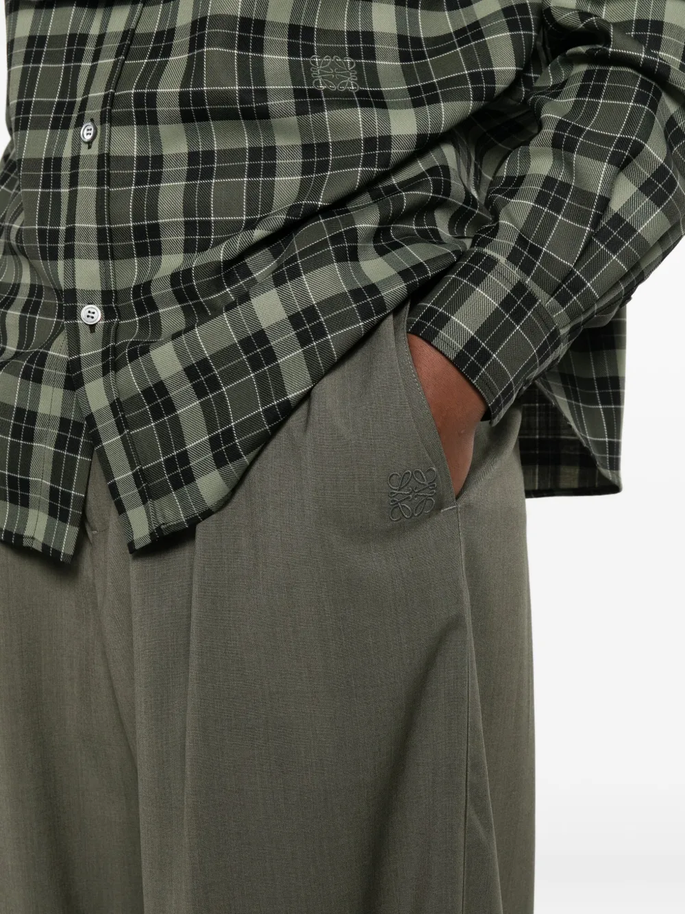 LOEWE Plooibroek met trekkoord Groen