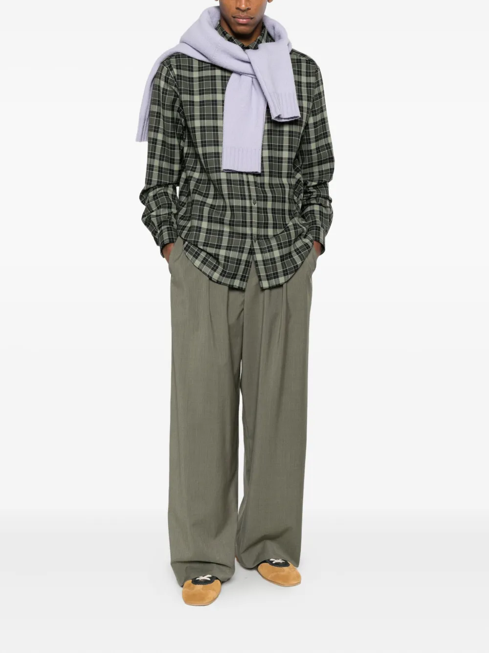 LOEWE drawstring pleated trousers - Groen