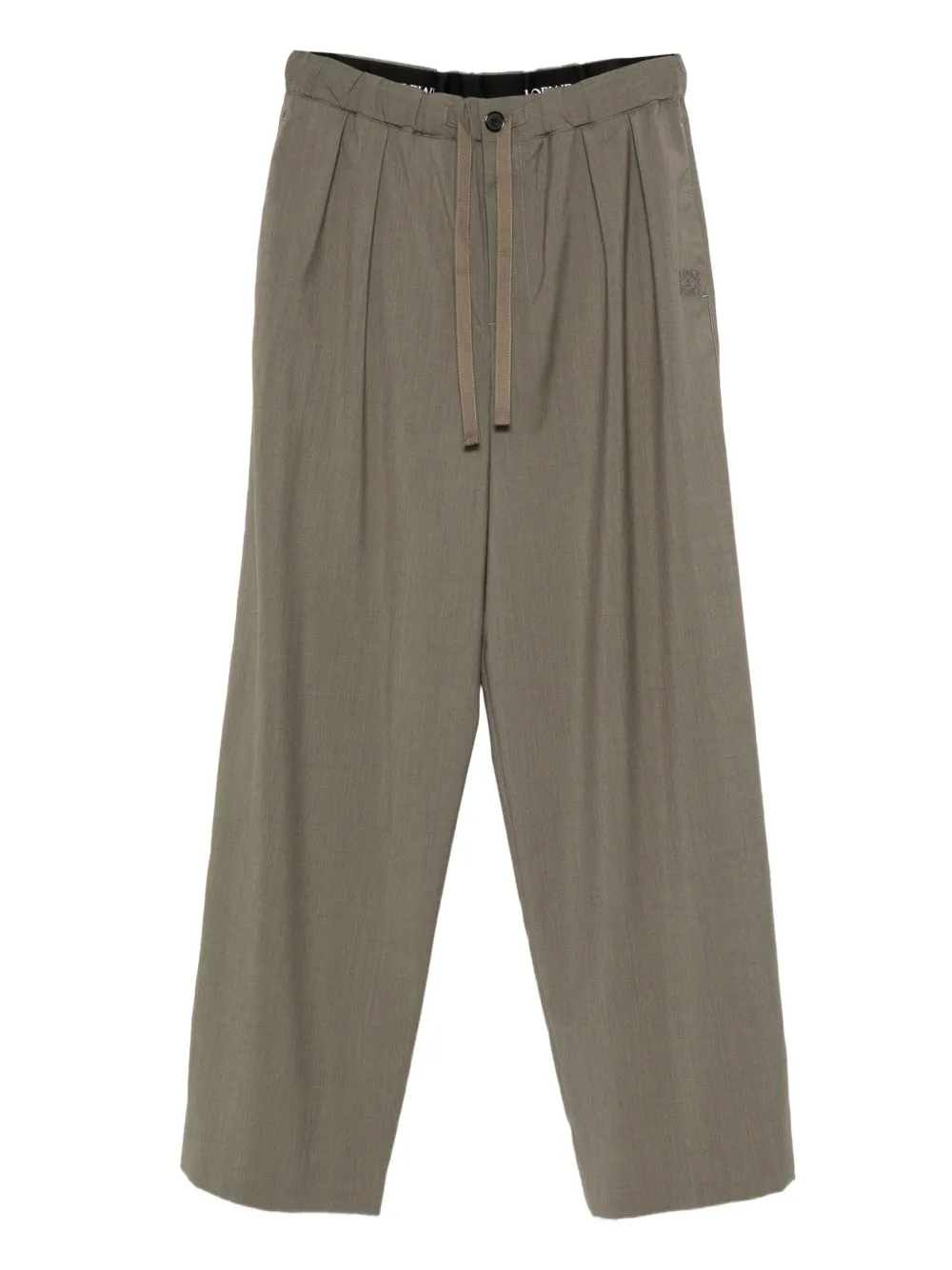 LOEWE drawstring pleated trousers | Green | Image 1