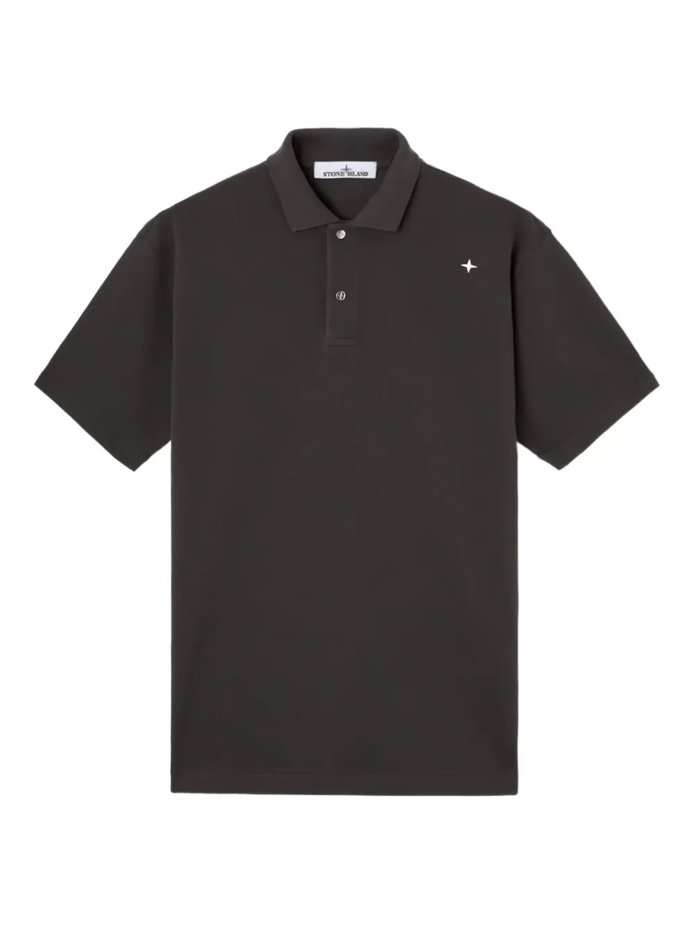 Stone Island star-embroidered polo shirt | Grey | Image 1